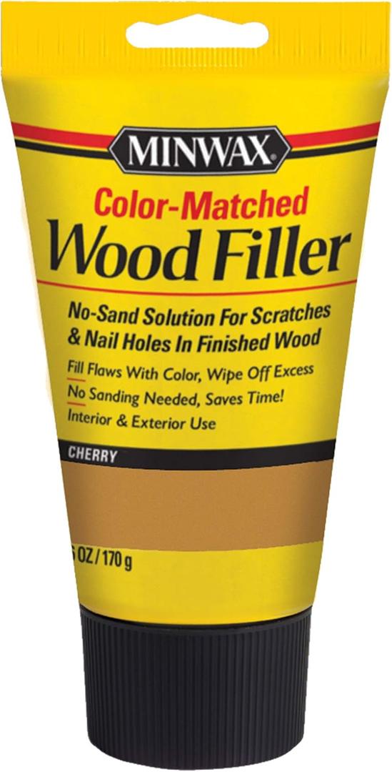 Minwax 448500000 Color-Matched Filler Wood Putty, (Cherry 6-oz)