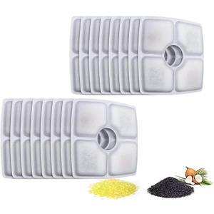 Pet Fountain Filters Replacement for 84oz/2.5L Automatic Cat Water Fountain Dog Water Dispenser, Ion Exchange Resin and Coconut Activated Carbon Replacement Filter For Cat&Dog Water Fountain (16 pack)