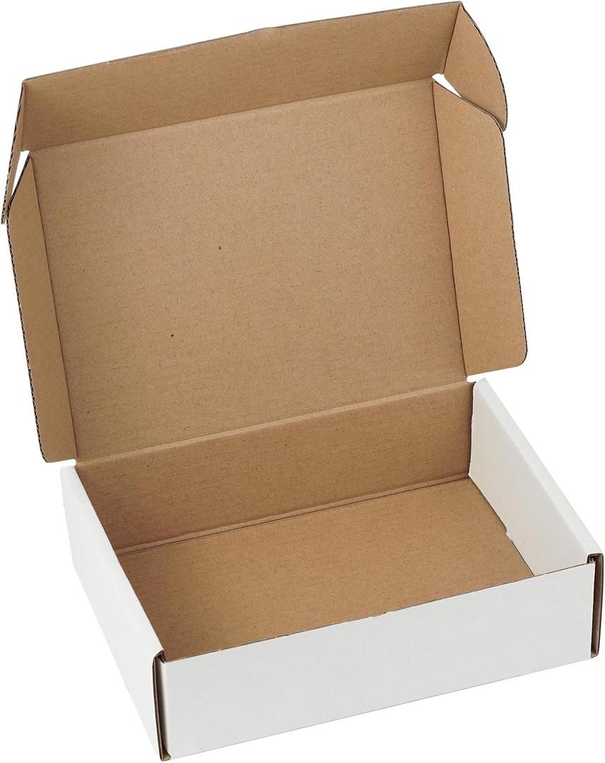 10 Pack 7"x5"x2" inch Small Shipping Boxes White Corrugated Cardboard Box for Small Business, Mailer, Shipping, and Packing