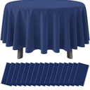 Table Cloth, Polyester, 90×229cm Round, Blue Navy 5 pack
