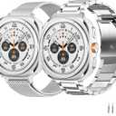 GOLDTOLUCK Compatible with Samsung Galaxy Watch 7 Band Ultra 47mm (2024) Men Women Milanese Mesh Magnetic Classy Elegant Casual Business Metal Stainless Steel