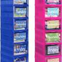Wonderjune 2 Pcs 6 Shelf Daily Weekly Clothes Organizer for Kids,Novel, 41.34 x 13.58 x 10 inches