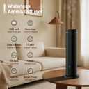Waterless Diffuser, 1000 Sq.Ft Coverage, Essential Oil Diffuser– Plug-in Only, Remote Control, Adjustable Mist Mode, Mood Lights Aromatherapy Diffuser for Home, Large Room, Office, Hotel, Black