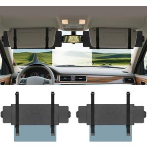Sun Visor Extender for Car, Visor Extender Sun Blocker, Sun Visor Extension with Anti-Glare Lens Blocks UV & Sunlight, Adjustable Car Sun Visor for Safe Driving (2 Pack)
