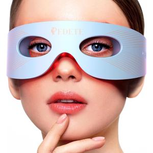 Red Light Therapy for Eyes, 3 Modes Under-Eye Red Light Eye Mask, Eye Massager for Fine Lines Eye Bags and Dark Circles for Men Women(Blue)