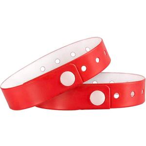 OUCHAN Red Vinyl Wristbands - 100 Pack Plastic Wristbands for Party Events