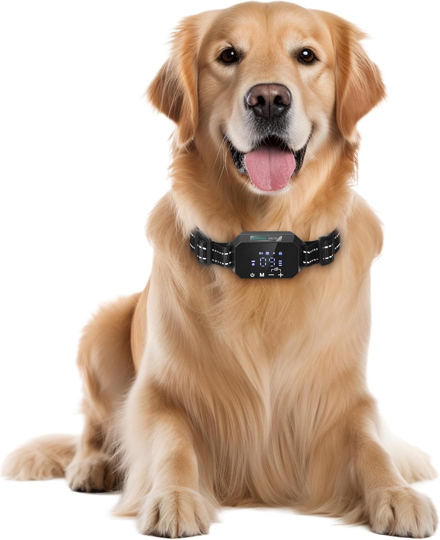 Furthrive GPS Dog Collar, Wireless Dog Fence 1003280 ft Circular Boundary, Waterproof GPS Dog Collar Fence System Outdoor Electric Pet Barrier with Beep, Vibration & Adjustable Training, Adjustable Fit for Dogs 10-110+ Lbs 