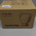 Ceramic Rustic Flower Vase with Handles, 8.36 Inch Tall Vintage Pottery Home Decor, Farmhouse Terracotta Vase for Living Room, Table, Shelf, Mantel Decoration, Farmhouse- Black Bronze