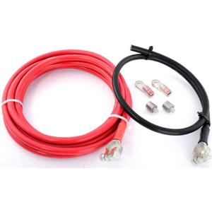 JEGS Remote Battery Cable Kit | 1-Gauge | 3/8  Terminal Size | Includes One 15-Foot Positive Cable, One 3-Foot Negative Cable, 2 Battery Terminals, 2 Cable Lugs, And 2 Side Post Adapters