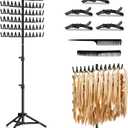 JANMPASK Braiding Hair Rack Height Adjustable 144 Pegs Braiding Rack Hair Extension Holder with Hair Braiding Tools Hair Divider Rack for Braiding Hair Separator Stand (black)