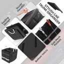 55L Car Trunk Organizer with Reflective Stripes.1680D Polyester Folding Car Organizer with Reinforced Handles, Folding and Multi-Compartment, Storage for SUV, Truck, Sedan (Black, 28L)