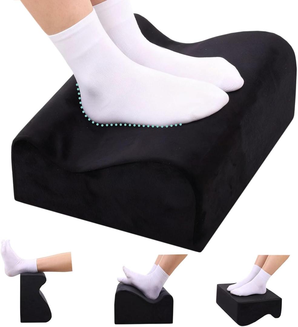 Foot Rest for Under Desk at Work,at Work Soft Ergonomic Footrest,Support Foot Pillow,Heel Chair,Leg Elevation Pillow,(Black)