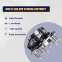 KUSATEC 515058 2PCS Front Wheel Bearing and Hub Assembly 4x4 4WD Compatible with Chevy Silverado 1500/2500/3500 4x4 4WD, GMC Sierra 1500/2500 Yukon XL, Hummer H2 2003-2007, 8 Lug Bolts w/ABS