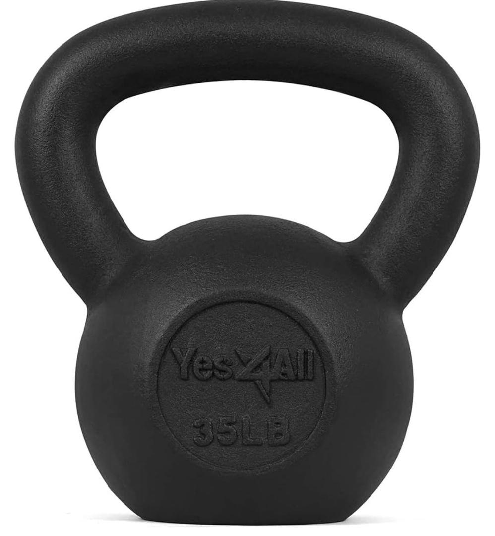 Yes4All Cast Iron Kettlebell, Strength Training 35LB