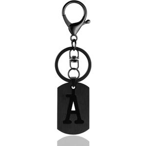 A-Z Stainless Steel Letter Keychain - Alphabet Initial Key Ring for Men, Women, Purse or Car Charm