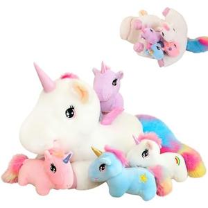 Amazon.com: SQEQE Unicorn Toys Stuffed Animal 5 in 1, Plush Toy Rainbow Flying Unicorns with Wings for Christmas, Valentine's, Birthday Gifts, Plushies Unicorn Pillow with 4 Babies in Her Tummy for Girls Age 4-8 : Toys & Games