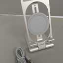 Nillkin Fast Wireless Charger - Metal Foldable and Adjustable Wireless Charging Stand for iPhone 16 15 14 13 12, Samsung Galaxy S25 S24 S23 S22 S21 Ultra/Plus and Android Phones, Mystic Silver