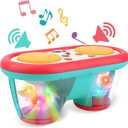 Baby Toys for 6 to 12 Months, Drum Musical Learning Infant Toys Rotating Light Up Toys for 12-18 Months, Tummy Time Toys for Baby 0-3-6-9 Months, Baby Gifts Toys 1 Year Old