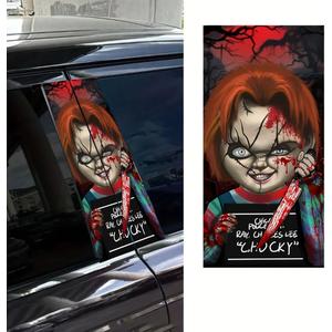 Multi Option 1Pc Horror Themed Stickers Doors Pillar Sunscreen Vinyl Decals DIY Auto B Pillar Waterproof Halloween Decoration