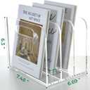 Clear Acrylic Organizers - 3 Vertical Compartments Acrylic Folder Organizer & File Organizer, Desk Document Storage Bins for Magazines, Binders - Multipurpose Home Office Desk Organizer