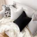 Foindtower Decorative Linen Fringe Throw Pillow Covers Cozy Boho Farmhouse Cushion Cover with Tassels Soft Accent Pillowcase for Chair Sofa Bed Living Room Home Decor, 1818 Inch, 1PC, Black