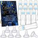 TrelaCo Star Cool Baby Shower Games Bottle Chug Sign Wooden Twinkle Moon and Star Gift Sets Gender Reveal Party Favors and 12 Pcs Baby Bottle Shower Favor for Gender Reveal Game (Dark Blue)