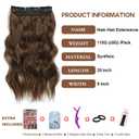 Halo Hair Extensions 20 Inch Invisible Wire Hair Extensions Adjustable Long Wavy Hairpiece Synthetic Upgrade 4 Secure Clips in Hairpieces 20 Inch,Medium Brown