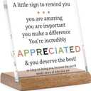 Appreciation Gifts for Coworkers Social Worker Employee - Inspirational Desk Decor for Women Men Motivational Sign Thank You Gift Ideas Coworkers Leaving Going Away Retirement Gifts Office Decor (Clear)