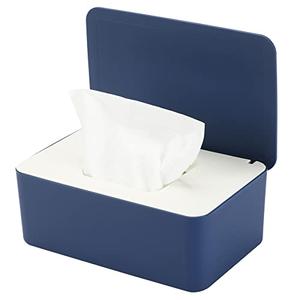 NOVWANG Wipes Dispenser, Baby Wipe Holder, Keeps Wipes Fresh, Refillable Wipe Container Baby Wipes Case for Bathroom Wipes Pouch Case, Deep Blue