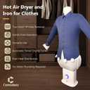 Automatic Hot Air Dryer & Iron Machine, Smart Design with 8 Temperature Settings for Clothes, Shirts & Pants Etc, Portable Hands-Free Wrinkle Remover with No Water Plumbing Required