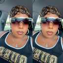 showreal 025 Pixie Wigs Pixie Cut Curly Wig for Black Women Pixie Cut Human Hair Wig Brazilian Human Hair 180% Density Glueless Wigs Full Machine Made (025-1B/30)