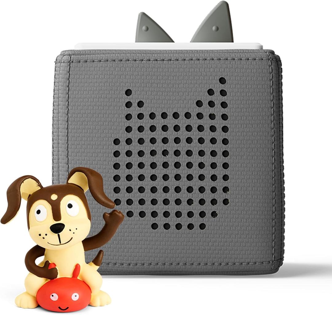Toniebox Audio Player Starter Set with Playtime Puppy - Listen, Learn, and Play with One Huggable Little Box - Gray