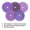 3M Cubitron II Hookit Clean Sanding Abrasive Disc 31483, 6 in, 320+ Grade, Pack of 50 Discs, Virtually Dust-Free, High Performance, Long Lasting, Multi-Hole Pattern, Feather Edging, Stock Removal