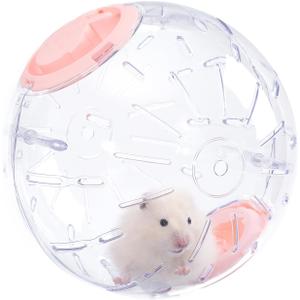 7.9 Inch Hamster Ball, Running Ball Toy, Transparent, Hamster Toys Accessory, for Syrian Dwarf Hamster, Gerbils, Mice, Small Pets, Pink