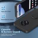 Compatible with Orbic Joy2 2024 Phone Case with Tempered Glass Screen Protector, 360 Rotatable Folding hidden Kickstand/Stand Silicone Shockproof Protective Cover Case for Orbic Joy 2 - Black