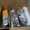 for 1998 1999 2000 2001 2002 Mercury Grand Marquis Headlight Assembly 1998-2002 Mercury Grand Marquis Clear Lens Chrome Housing Amber Reflector Driver and Passenger Side