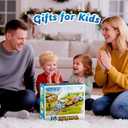 Hot Bee Train Set for Toddlers with Steam - Light Up & Sound Choo Choo Train, Electric Train Set for Toddlers 2-4, Magnetic Connection Train Toys, Birthday Gifts for Boys Girls 3 4 5 6