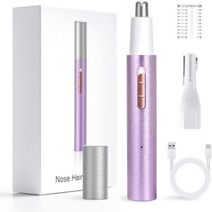 Nose Hair Trimmer for Women Men,2025 Rechargeable 2 in 1 Eyebrow and Facial Trimmer, Painless Ear Hair Trimmer with Powerful Motor and Dual-Edge Blades,Perfect for Face (Multicolor)