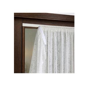 French Door Curtains Set of 1, No Drill Adhesive for Door Window Light Filtering and Privacy, Easy Install with Lace Bows (26" W x 73" L - White)