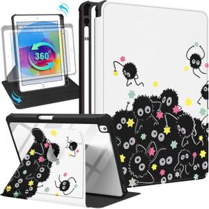 Uppuppy for iPad 9th/ 8th/ 7th/ Air 3rd Generation Case 10.2& for iPad Pro 10.5 Inch Cases 360 Degree Rotating Stand Folio Cover with Pencil Holder Women Cute Girly Teens for Apple iPad 2021/ 2020/ 2019
