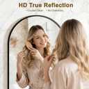 FGU Arched Bathroom Mirror for Over Sink 40"x28" Black Vanity Mirror