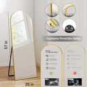 SCWF-GZ 57x20 Door Hanging Full Length Mirror, Floor (Height 5.7ft just Body in1.3ft) or Wall Mounted Metal Frame Arch Dressing Mirrors for Bedroom Bathroom Living Room 57 20 inch Gold  