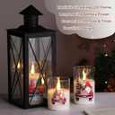 Eywamage Christmas Glass Flameless Candles with Remote, Flickering LED Pillar Candles Holiday Table Decor Gift Set of 3 (Red Truck)
