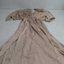 SEMATOMALA Women's Satin Batwing Sleeve Cocktail Evening A Line Long Dress V Neck Ruched Loose Maxi Dress XL