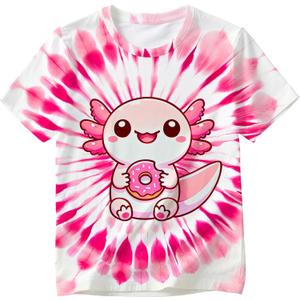 Kids Tie Dye Shirt Children Size 4-10 Years Boys' Girls' Hippies Senior Tie Dye T-Shirt (Large)