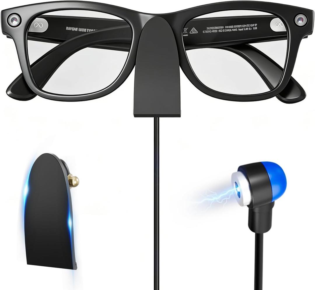 Portable Charging Spot Compatible with Ray-Ban Meta Smart Glasses Gen 1 & 2 & Oakley Meta HSTN, Magnetic USB-C Charging Stand with Stick/Stand/Flat Modes, Aluminum Holder