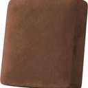H.VERSAILTEX Velvet Stretch Couch Cushion Cover Plush Cushion Slipcover for Chair Cushion Furniture Protector Seat Cushion Sofa Cover (1 Piece Armchair Cushion Covers, Caramel)
