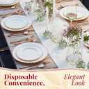 By Madee HEAVYWEIGHT Fancy Disposable Dinnerware Set  175-Piece Ivory and Scalloped Rose Gold Disposable Plates, Cutlery & Linen-Feel Napkins, Elegant Nice for Weddings & Party (25 Guests)