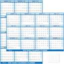 32 x 48 Inch 2026 Folded Wet Dry Erase 12 Month Yearly Laminated Reversible Planner with Julian Dates