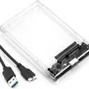 2.5 inch External Hard Drive Enclosure, Tool-Free USB 3.0 to SATA SSD HDD Enclosure for 7mm and 9.5mm, Laptop Computer Hard Drive Case Support UASP and Trim